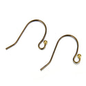50pcs Ball End Fish Earring Hooks, Antique Bronze Plated Brass, 22mm Long, Wire Gauge Selections: 0.7mm/21 Gauge or 0.9mm/19 Gauge