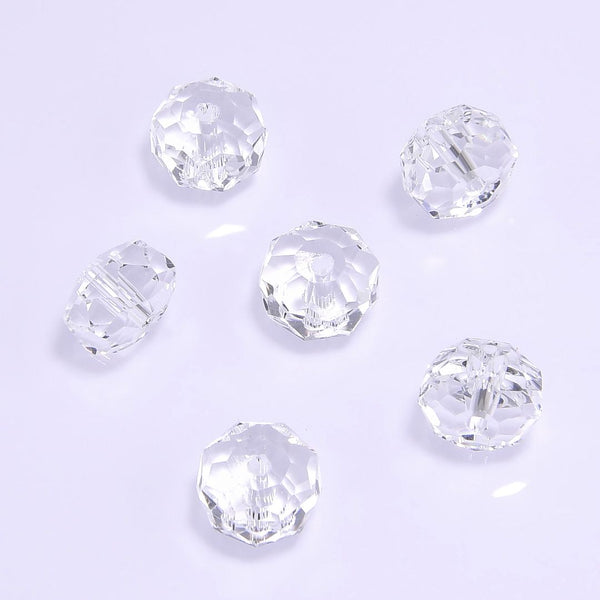 25pcs Adabele Austrian Faceted Donut Rondelle Crystal Beads #5045, Crystal Clear, 8mm x 5mm, Hole ID 1.2mm, SSO-801