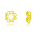 20pcs 925 Sterling Silver Small Flat Daisy Flower Rondelle Beads, Real 18K Yellow Gold Plated, 4mm, Hole ID 2mm, SS286-2