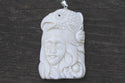 1pc Beautiful Eagle Goddess Hand Carved White Buffalo Bone Drop Pendant, Symbol of Strength Prosperity Pendant, with Sterling Silver Bail, 2.2 Inch, BP-73