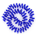 200pcs Creative Club Faceted Teardrop Briolette Crystal Glass Beads, Pendant Drop, Cobalt Blue, 12x6mm, Hole ID 1mm, CCT2-25
