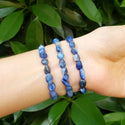 1 Strand Stretch Natural Blue Kyanite Free Form Gemstone Bracelet, 5-8mm Small Beads, Length Selections: 7 inch/7.5 inch