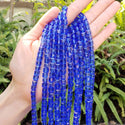 100pcs Creative Club Faceted Cube Crystal Glass Beads, Sapphire Blue, 6mm, Hole ID 1mm, CCC613