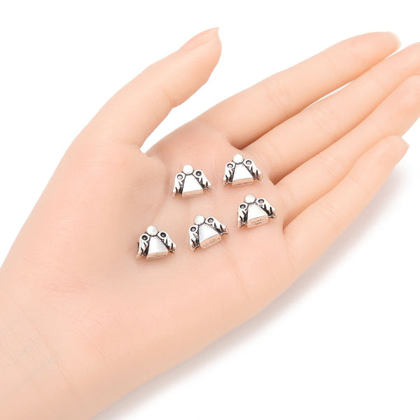 20pcs Winged Angel Large Hole Beads, Hole ID 4.5mm, Antique Silver, Zinc Alloy Metal, MEC-D3