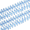 200pcs Creative Club Faceted Teardrop Briolette Crystal Glass Beads, Pendant Drop, Light Sapphire Blue, 12x6mm, Hole ID 1mm, CCT2-14