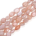 Natural Sunstone Gemstone Oval Tumbled Pebble Beads, Irregular, 6mm to 8mm, Hole ID 1mm, 15 Inch/1 Strand, GZ11-5