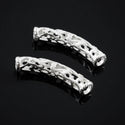 10pcs Large Hole Filigree Flower Tube Beads, Sterling Silver Plated Brass, 28mm, Hole ID 4mm, CF162-S