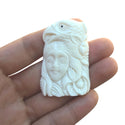 1pc Beautiful Eagle Goddess Hand Carved White Buffalo Bone Drop Pendant, Symbol of Strength Prosperity Pendant, with Sterling Silver Bail, 2.2 Inch, BP-73