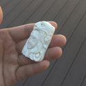 1pc Beautiful Eagle Goddess Hand Carved White Buffalo Bone Drop Pendant, Symbol of Strength Prosperity Pendant, with Sterling Silver Bail, 2.2 Inch, BP-73