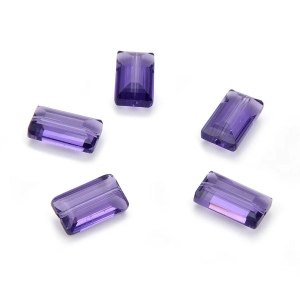 25pcs Adabele Austrian Faceted Rectangle Crystal Beads #5055, Tanzanite Purple, 14mm x 8mm, Hole ID 1.2mm, SSRT1426