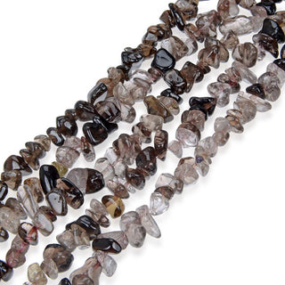 Natural Smoky Quartz Gemstones Chip Beads, Free Form, 5mm-8mm, Hole ID 1mm, 1 Strand/31 Inch, GZ1-18