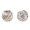 5pcs 925 Sterling Silver Sparkle Diamond Cut Round Beads, 8mm, Hole ID 1.3mm, SS348-8