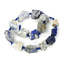 Natural Raw Blue Lapis Lazuli Crystal Gemstone Beads, Large Drilled Rough Nugget Stone,15 Inch GA-C7