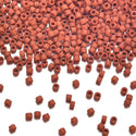 7.5g Miyuki Delica 11/0 Seed Beads, Opaque Matte Glazed Sienna (Red) DB2288