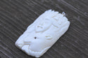 1pc Beautiful Husky Goddness Hand Carved White Buffalo Bone Drop Pendant, Symbol of Strength Prosperity Pendant, with Sterling Silver Bail, 2.2 Inch, BP-74