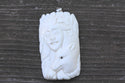 1pc Beautiful Husky Goddness Hand Carved White Buffalo Bone Drop Pendant, Symbol of Strength Prosperity Pendant, with Sterling Silver Bail, 2.2 Inch, BP-74