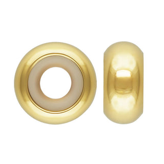 2pcs Real 1/20 14K Gold Filled Rubber Charm Holders, Bead Stopper, 7x2.7mm, Compatible with Pandora All 3mm Bracelet Necklace, JK2-K3