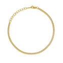 1pc Real 1/20 14K Gold Filled 2.3mm Curb Link Chain Bracelet, 6.5 Inch with 1 Inch Extender, JB-16