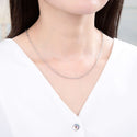 1pc 925 Sterling Silver Long Short Link Chain Necklace, Tarnish Resistant Rhodium Plated, 2.7mm, Length Selections: 18/20/22/26/28 inch