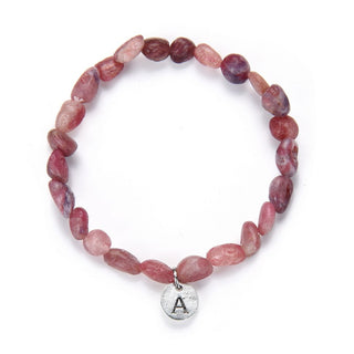 1 Strand Stretch Natural Pink Tourmaline Free Form Gemstone Bracelet, 7-10mm Beads, Length Selections: 7 inch/7.5 inch