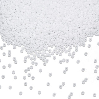 25g Miyuki Rocaille 15/0 Round Seed Beads Opaque White RR-402