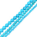 Natural Stabilized Blue Turquoise Gemstone Round Beads, 15 Inch/1 Strand, Size Selections: 4mm/6mm/8mm