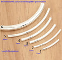 10pcs 925 Sterling Silver Curved Noodle Tubes, Hole ID 1mm, Size Selections: 15mm/20mm/30mm