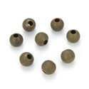 500pcs Small Tiny Stardust Round Beads, Antique Bronze Plated Brass, Tarnish Resistant, 4mm, Hole ID 1.5mm, CF212-4
