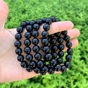 1 Strand Stretch Natural Black Agate Beaded Gemstone Bracelet, 10mm Bead, Length Selections: 7 inch/7.5 inch/8 inch/8.5 inch