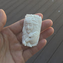 1pc Beautiful Husky Goddness Hand Carved White Buffalo Bone Drop Pendant, Symbol of Strength Prosperity Pendant, with Sterling Silver Bail, 2.2 Inch, BP-74
