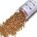 30g Miyuki Delica 11/0 Seed Beads, Transparent Silver-Lined Marigold DB1201