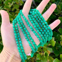 Natural Green Malaysia Jade Gemstone Faceted Round Beads, 6mm, Hole ID 0.9mm, 2 Strands/28 Inch Total, GH-E26