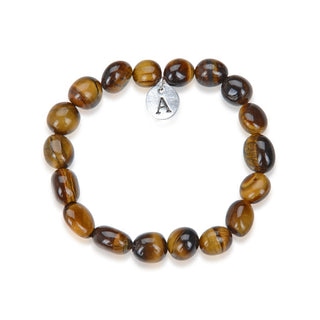 1 Strand Stretch Natural Yellow Tiger Eye Free Form Gemstone Bracelet, 7-10mm Beads, Length Selections: 7 inch/7.5 inch