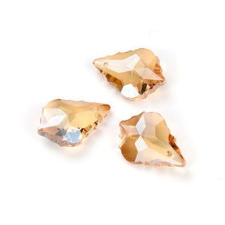 20pcs Creative Club Faceted Crystal Glass Baroque Chandelier Pendant Drops, Golden Shadow, 22x13mm Large, Hole ID 1mm, CCF-28