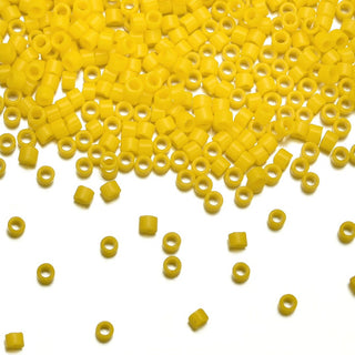 7.5g Miyuki Delica 11/0 Seed Beads, Opaque Canary Yellow DB1132