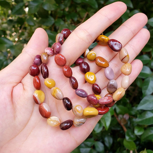 1 Strand Stretch Natural Mookaite Jasper Free Form Gemstone Bracelet, 7-10mm Beads, Length Selections: 7 inch/7.5 inch
