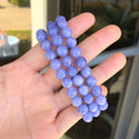 1 Strand Stretch Natural Opague Tanzanite Quartz Beaded Gemstone Bracelet, 8mm Bead, Length Selections: 7 inch/7.5 inch/8 inch/8.5 inch