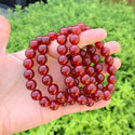 1 Strand Stretch Natural Carnelian Beaded Gemstone Bracelet, 10mm Bead, Length Selections: 7 inch/7.5 inch/8 inch/8.5 inch