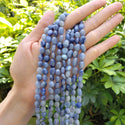 Natural Blue Aventurine Gemstone Oval Tumbled Pebble Beads, Irregular, 6mm to 8mm, Hole ID 1mm, 15 Inch/1 Strand, GZ11-29