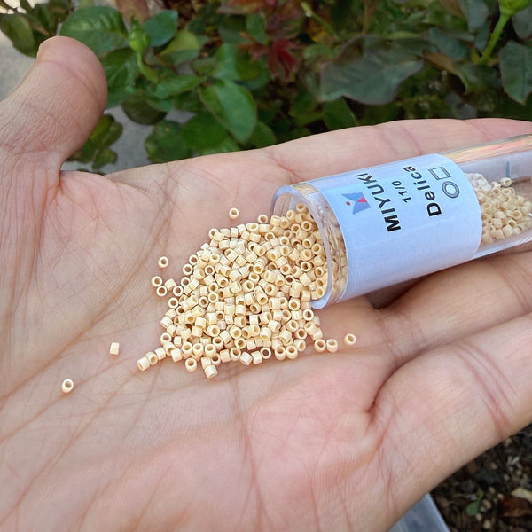 7.5g Miyuki Delica 11/0 Seed Beads, Opaque Pear DB1131