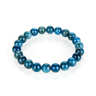 1 Strand Stretch Natural Blue Apatite Beaded Gemstone Bracelet, 8mm Bead, Length Selections: 7 inch/7.5 inch/8 inch/8.5 inch
