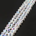 250pcs Creative Club Faceted Bicone Crystal Glass Beads, Crystal AB, 6mm (0.24 Inch), Hole ID 1mm, CCB602