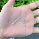 1pc 925 Sterling Silver Chain Extender with Clasp, Pearl Drop Chain Extension, Length Selections: 2 inch/3 inch/4 inch/5 inch/6 inch