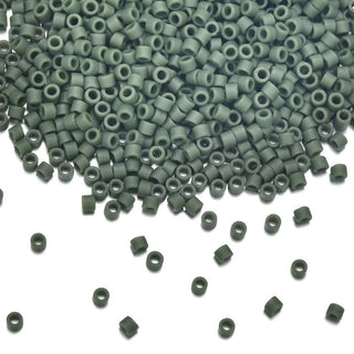7.5g Miyuki Delica 11/0 Seed Beads, Opaque Matte Glazed Avocado DB2291