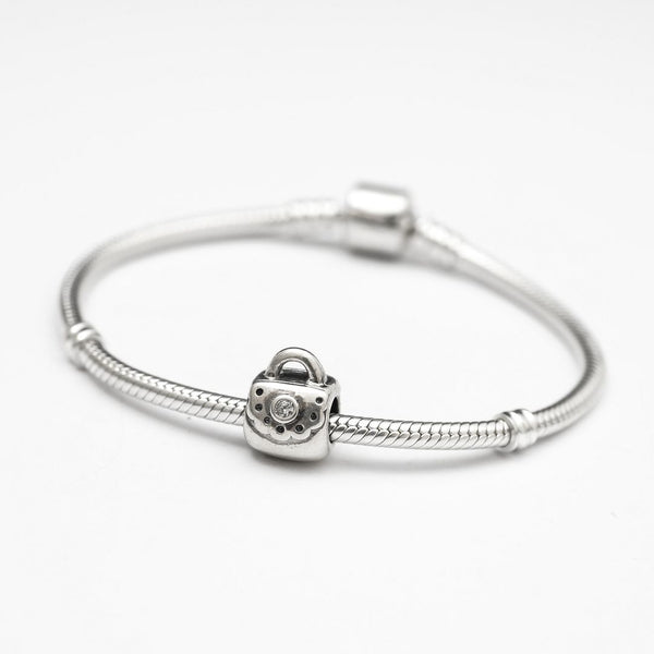 1pc Solid 925 Sterling Silver I Love Fashion Cute Purse Bead Hangbag Charm, Compatible with Pandora All Other Charm Bracelet, EC190
