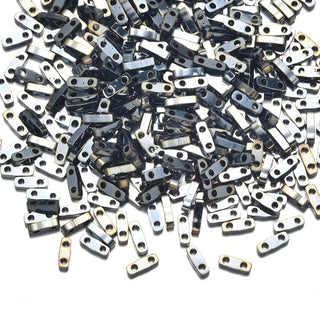 10g Miyuki Quarter Tila Seed Beads 5x1.2mm, Opaque Light Gunmetal (QTL-464)