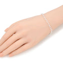 1pc 925 Sterling Silver 4mm Cable Chain Bracelet with "One in a Million" engraved Heart Charm Drop, Length Selections: 7 inch/7.5 inch/8 inch