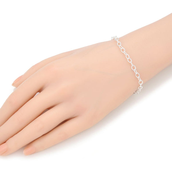 1pc 925 Sterling Silver 4mm Cable Chain Bracelet with "One in a Million" engraved Heart Charm Drop, Length Selections: 7 inch/7.5 inch/8 inch