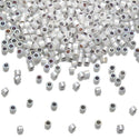 30g Miyuki Delica 11/0 Seed Beads, Rainbow Silver-Lined Opal DB223