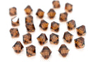 50pcs Preciosa Faceted Bicone Crystal Beads, Smoked Topaz Yellow, 6mm, Hole ID 1mm, Pre-B651